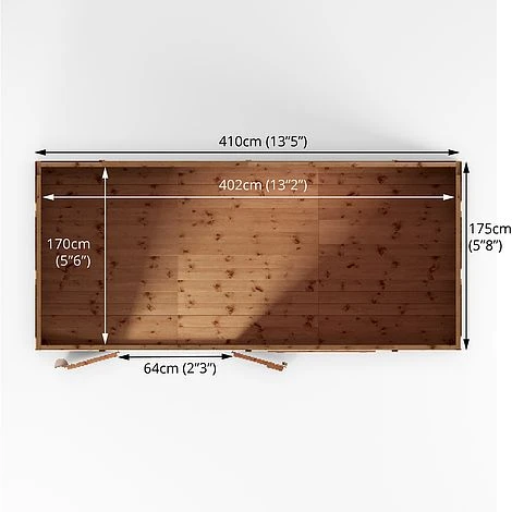 Waltons 14' X 6' Premium Shiplap Pent Roof Garden Shed 10 Waltons 14' X 6' Premium Shiplap Pent Roof Garden Shed - Image 8