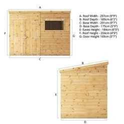 Waltons 10' X 8' Premium Shiplap Pent Roof Garden Shed 20 Waltons 10' X 8' Premium Shiplap Pent Roof Garden Shed -Plants Sales Store SI 001 004 0131 Spec Drawing1