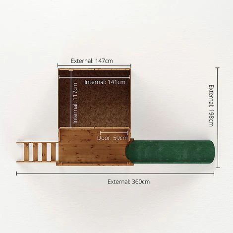 Waltons 5' X 5' Children's Tulip Playhouse With Tower & Slide 9 Waltons 5' X 5' Children's Tulip Playhouse With Tower & Slide - Image 7