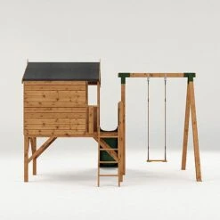 Waltons 5' X 5' Children's Tulip Playhouse With Tower & Activity Set -Plants Sales Store SI 002 001 0008 Tulip Playhouse Tower and Slide Activity Side Studio 300dpi