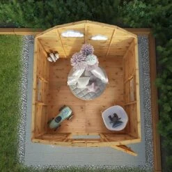 Waltons 6 X 6 Honeypot Dutch Barn Wooden Shiplap Tongue And Groove Garden Playhouse -Plants Sales Store SI 002 001 0009 Dutch Barn Playhouse M4 Aerial