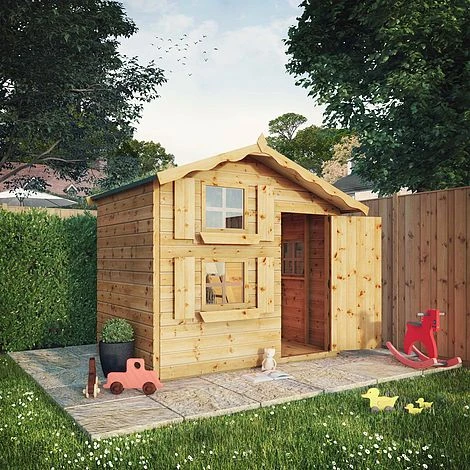 Waltons 7 X 5 Honeypot Snowdrop Apex Wooden Garden Playhouse With Loft 4 Waltons 7 X 5 Honeypot Snowdrop Apex Wooden Garden Playhouse With Loft - Image 2