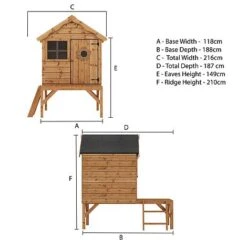Waltons 4 X 4 Wooden Snug Garden Shed Playhouse With Tower 18 Waltons 4 X 4 Wooden Snug Garden Shed Playhouse With Tower -Plants Sales Store SI 002 001 0043 Snug Playhouse with Tower Spec Drawing 300dpi