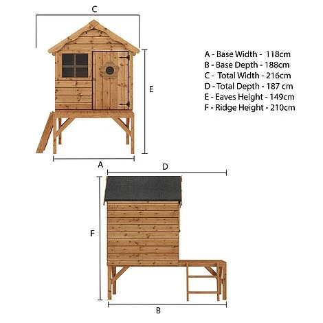 Waltons 4 X 4 Wooden Snug Garden Shed Playhouse With Tower 10 Waltons 4 X 4 Wooden Snug Garden Shed Playhouse With Tower - Image 8