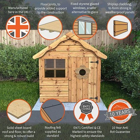 Waltons 4 X 4 Snug Apex Garden Wooden Playhouse 8 Waltons 4 X 4 Snug Apex Garden Wooden Playhouse - Image 6