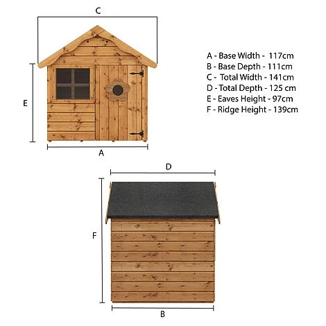 Waltons 4 X 4 Snug Apex Garden Wooden Playhouse 10 Waltons 4 X 4 Snug Apex Garden Wooden Playhouse - Image 8