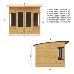 Waltons 8 X 8 Wooden Garden Shiplap Tongue And Groove Helios Summerhouse Garden Room -Plants Sales Store SI 003 001 0008 8x8 Spec Render