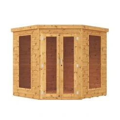 Waltons 7 X 7 Wooden Outdoor Shiplap Tongue And Groove Premier Corner Garden Summerhouse -Plants Sales Store SI 003 001 00137 7x7 Premium Corner Summerhouse Studio Front 2