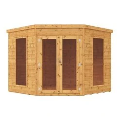 Waltons 8 X 8 Wooden Shiplap Tongue And Groove Premier Corner Summerhouse Garden Room -Plants Sales Store SI 003 001 0038 8x8 Premium Corner Summerhouse Studio Front 2