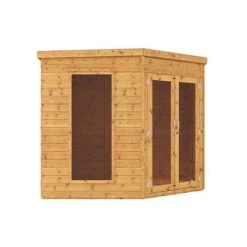 Waltons 8 X 8 Wooden Shiplap Tongue And Groove Premier Corner Summerhouse Garden Room -Plants Sales Store SI 003 001 0038 8x8 Premium Corner Summerhouse Studio Left 2