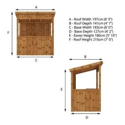 Waltons 6' X 4' Pressure Treated Garden Bar -Plants Sales Store SI 003 001 0077 Spec Drawing 72dpi