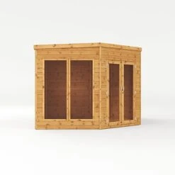Waltons 13' X 9' Corner Summerhouse With Side Shed -Plants Sales Store SI 003 001 0079 13x9 Corner Summerhouse with Side Shed Studio Left