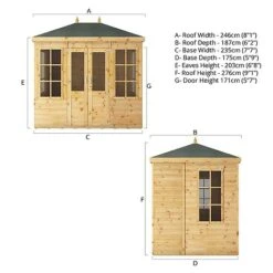 Waltons 8' X 6' Hip Roof Summerhouse 20 Waltons 8' X 6' Hip Roof Summerhouse -Plants Sales Store SI 003 001 0082 8x6 Clover Summerhouse Spec 20Drawing