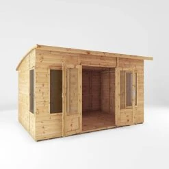 Waltons 12 X 8 Premium Shiplap Tongue And Groove Helios Curved Roof Wooden Garden Summerhouse -Plants Sales Store SI 003 001 0089 12x8 Helios Summerhouse MainDO
