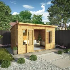 Waltons 12 X 8 Premium Shiplap Tongue And Groove Helios Curved Roof Wooden Garden Summerhouse