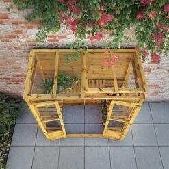 Waltons 6 X 3 Traditional Wooden Tall Wall Victorian Mini Greenhouse Potting Shed 17 Waltons 6 X 3 Traditional Wooden Tall Wall Victorian Mini Greenhouse Potting Shed -Plants Sales Store SI 004 001 0023 6x3 Traditional Tall Wall Greenhouse W3 Aerial