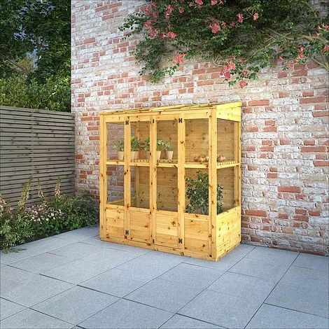 Waltons 6 X 3 Traditional Wooden Tall Wall Victorian Mini Greenhouse Potting Shed 4 Waltons 6 X 3 Traditional Wooden Tall Wall Victorian Mini Greenhouse Potting Shed - Image 2