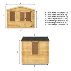 Waltons 2.6m X 3.3m 19mm Log Cabin -Plants Sales Store SI 006 001 0021 2.6mx3.3m Log Cabin 19mm Spec Plan 2
