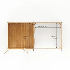 Waltons 6m X 3m Studio Pent With Outdoor Area - 28mm - Double Glazed -Plants Sales Store SI 006 002 0061 Floor Plan