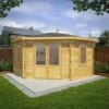 4m X 4m Corner Cabin - 28mm Double Glazed -Plants Sales Store SI 006 004 0084 4mx4m The Holly Corner Log Cabin 44mm Mercia Garden 4 MainDC