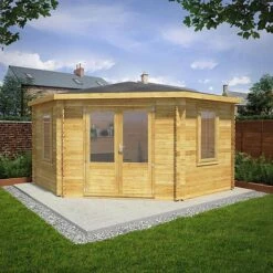 4m X 4m Corner Cabin - 28mm Double Glazed