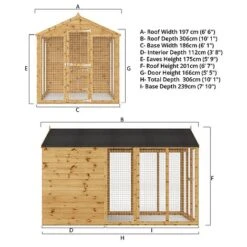 Waltons 10' X 6' Dog Kennel And Run 20 Waltons 10' X 6' Dog Kennel And Run -Plants Sales Store SI 010 001 0006 10x6 Dog Run Extension and Spec Render 2