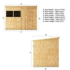 Waltons 8' X 6' Outdoor Tongue & Groove Pent Roof Modular Repositionable Shiplap Garden Storage Shed 22 Waltons 8' X 6' Outdoor Tongue & Groove Pent Roof Modular Repositionable Shiplap Garden Storage Shed -Plants Sales Store SI001 004 0125 8x6 Shiplap Pent Spec Drawing