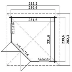 Scottie Corner Corner Summerhouse 2.4m X 2.4m -Plants Sales Store Scottie20plan