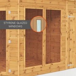 Waltons 7 X 7 Wooden Outdoor Shiplap Tongue And Groove Premier Corner Garden Summerhouse -Plants Sales Store Summerhouses Styrene Glazed Windows Waltons