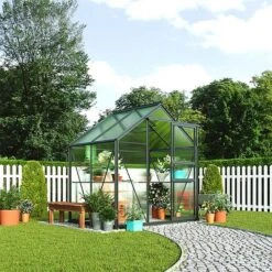 Garden Grow Traditional Greenhouse 6.2 X 4.3 X 6.6ft 27 Garden Grow Traditional Greenhouse 6.2 X 4.3 X 6.6ft -Plants Sales Store T2 4666 Greenhouses Grey 01