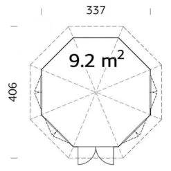 Veronica 4 9.2m2 Summerhouse 3.4m Diameter -Plants Sales Store Veronica209.220plan