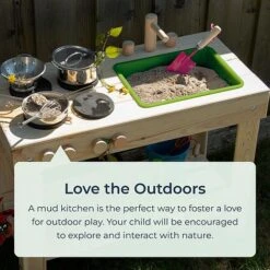 Idooka Wooden Mud Kitchen Outdoor Toy Age 4+ Role Play Playhouse Patio Garden 11 Idooka Wooden Mud Kitchen Outdoor Toy Age 4+ Role Play Playhouse Patio Garden -Plants Sales Store mud4