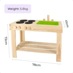 Idooka Wooden Mud Kitchen Outdoor Toy Age 4+ Role Play Playhouse Patio Garden 13 Idooka Wooden Mud Kitchen Outdoor Toy Age 4+ Role Play Playhouse Patio Garden -Plants Sales Store mud6