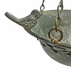 Hanging Garden Bird Bath / Feeder Aged Vintage Look Metal Bird Bath Decoration 9 Hanging Garden Bird Bath / Feeder Aged Vintage Look Metal Bird Bath Decoration -Plants Sales Store s l16002036